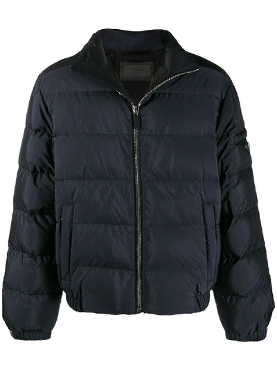 Shop Prada Blue Polyamide Down Jacket