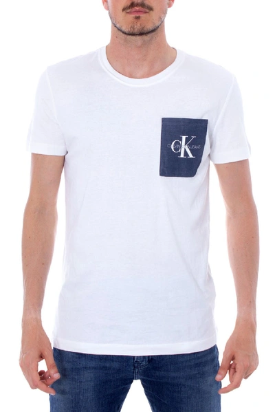 Shop Calvin Klein Jeans Est.1978 White Cotton T-shirt