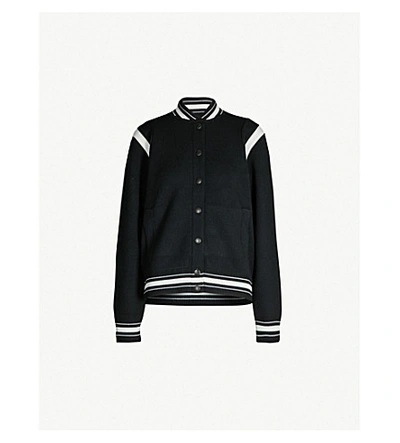 Shop Givenchy Logo-appliquéd Wool Jacket In Black+white