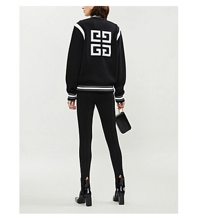 Shop Givenchy Logo-appliquéd Wool Jacket In Black+white