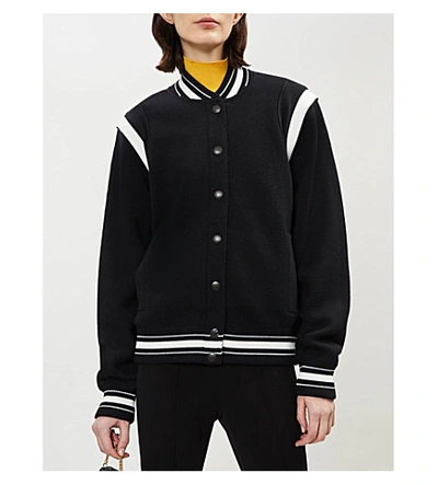 Shop Givenchy Logo-appliquéd Wool Jacket In Black+white