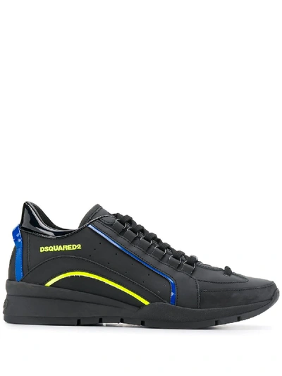 Shop Dsquared2 Black Leather Sneakers