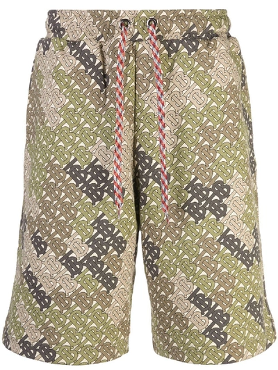 Shop Burberry Green Cotton Shorts