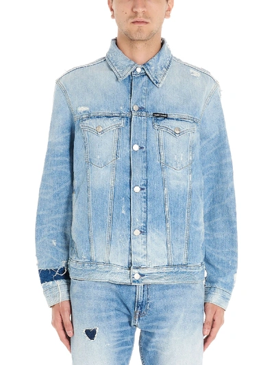 Shop Calvin Klein Jeans Est.1978 Blue Cotton Jacket