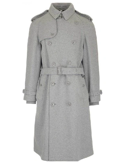 Shop Burberry Grey Cotton Coat