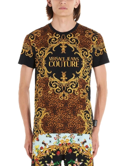 Sijpelen twist Maak een bed Versace Jeans Animal Print Baroque Print T-shirt In Yellow | ModeSens