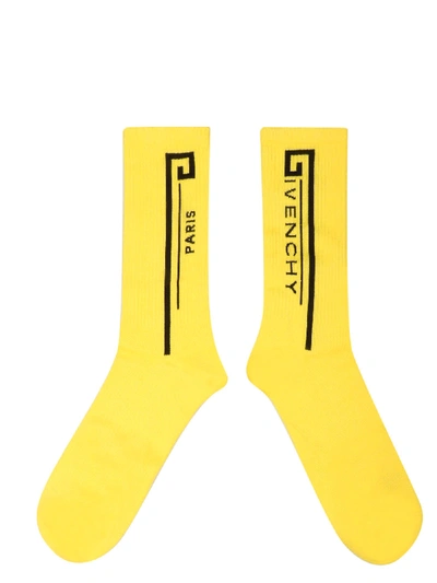 Shop Givenchy Yellow Cotton Socks