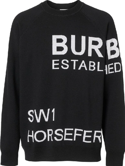 Shop Burberry Black Wool Sweatshirt
