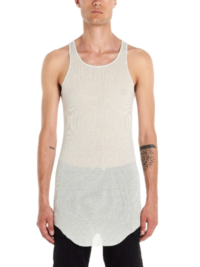 Shop Rick Owens Grey Viscose Tank Top