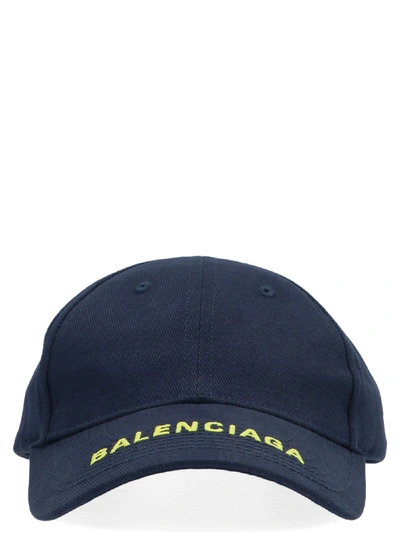 Shop Balenciaga Blue Cotton Hat