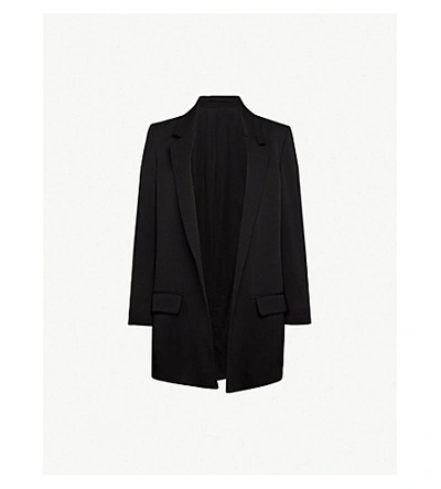 Shop Allsaints Aleida Single-breasted Woven Jacket In Black