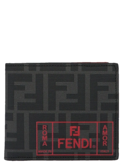 Shop Fendi Black Cotton Wallet