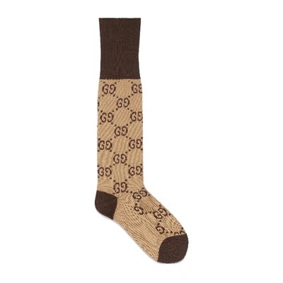 Shop Gucci Beige Cotton Socks