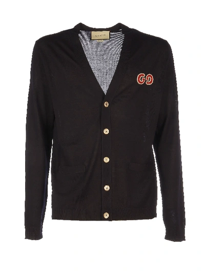 Shop Gucci Black Wool Cardigan