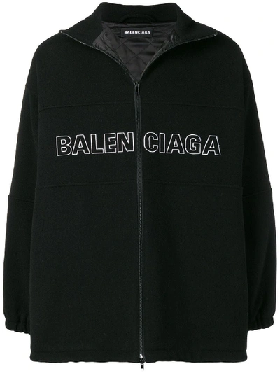 Shop Balenciaga Black Wool Sweatshirt