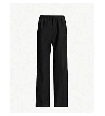 Shop Acne Studios Pammy High-rise Wool And Mohair-blend Trousers In Black