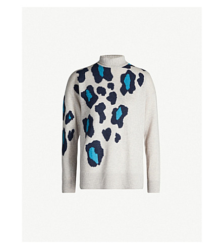 episode Mob patient Duffy Leopard-intarsia Turtleneck Cashmere Jumper In Agate/ Cosmos |  ModeSens