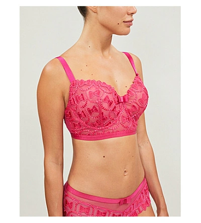 Shop Aubade X Viktor & Rolf Bow-detail Lace Bra In Bonbon