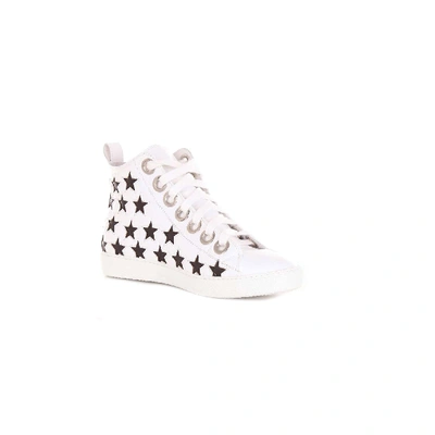 Shop N°21 White Leather Hi Top Sneakers