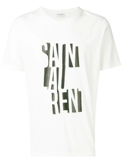 Shop Saint Laurent White T-shirt
