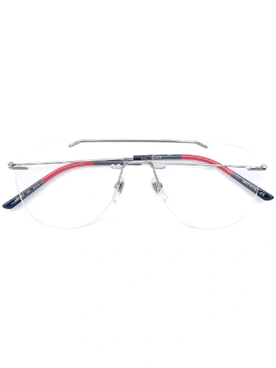 Shop Gucci Silver Metal Glasses