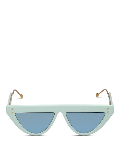 Shop Fendi Light Blue Acetate Sunglasses