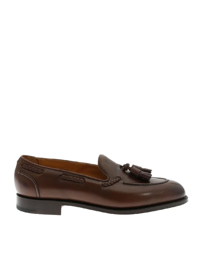 Shop Edward Green Brown Leather Loafers