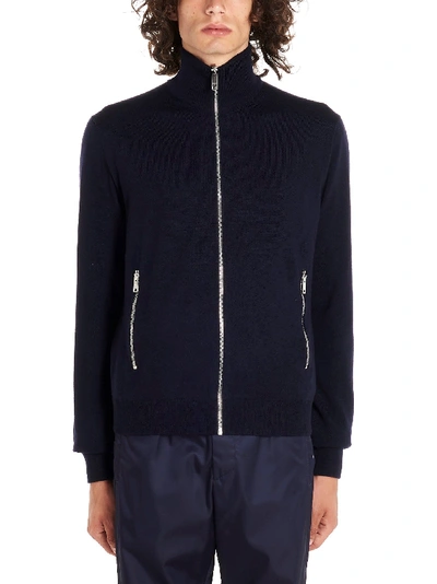 Shop Prada Blue Polyamide Outerwear Jacket