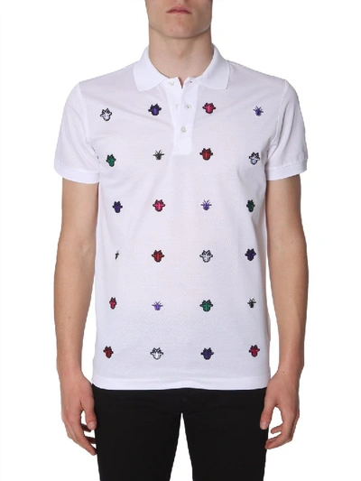 Shop Dior White Polo Shirt
