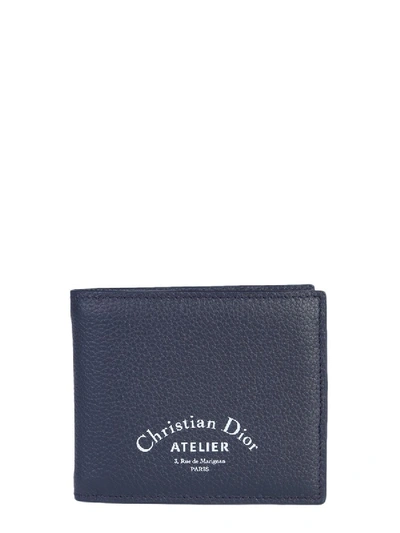 Shop Dior Blue Leather Wallet