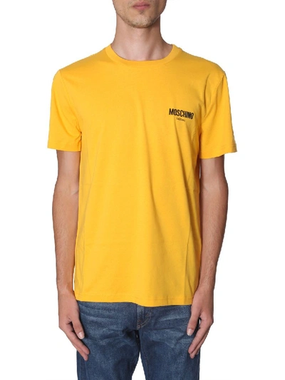 Shop Moschino Yellow Cotton T-shirt