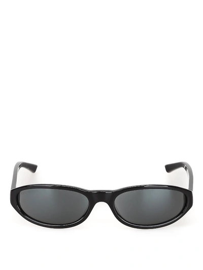 Shop Balenciaga Black Acetate Sunglasses