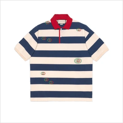 Shop Gucci Men's Multicolor Cotton Polo Shirt