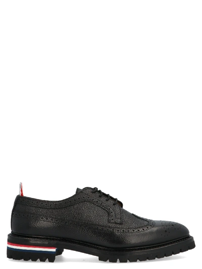 Shop Thom Browne Black Lace-up Shoes