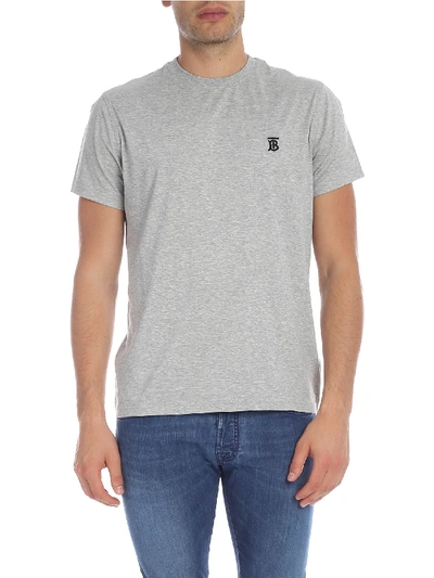 Shop Burberry Grey Cotton T-shirt
