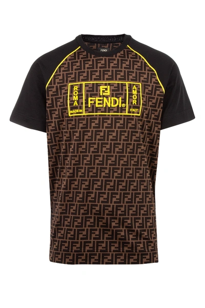 Shop Fendi Brown Cotton T-shirt