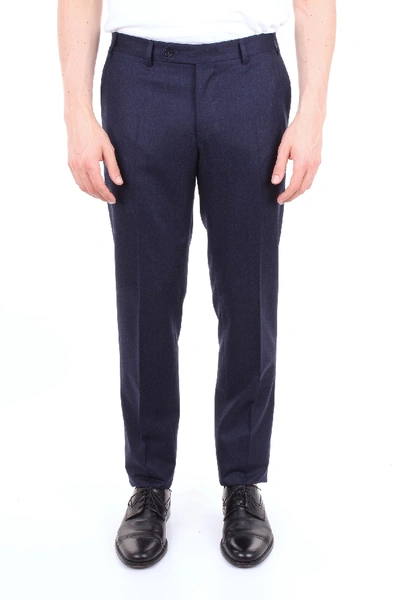 Shop Canali Blue Wool Pants