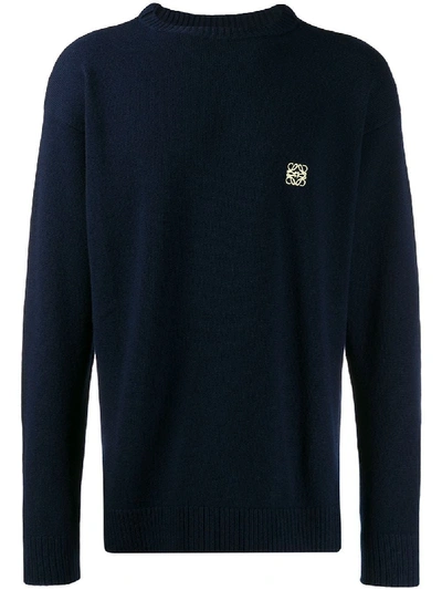 Shop Loewe Blue Wool Sweater