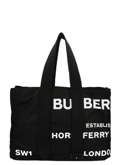 Shop Burberry Black Polyester Tote