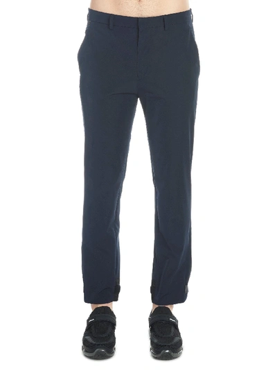Shop Prada Blue Polyester Pants