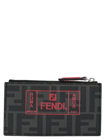 Shop Fendi Black Polyester Card Holder