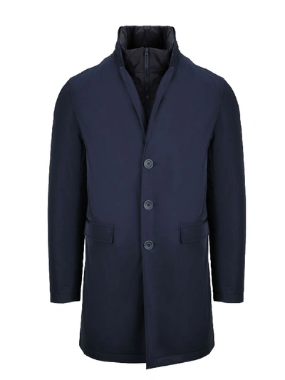 Shop Herno Blue Polyester Coat