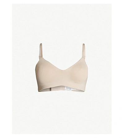 Shop Calvin Klein Womens Silver Rose Form Stretch-jersey Unlined Triangle Bra 34a