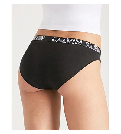 Shop Calvin Klein Ultimate Stretch-cotton Bikini Briefs In Black