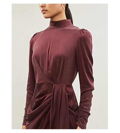 Shop Zimmermann Espionage Draped Stretch-silk Mini Dress In Mahogany