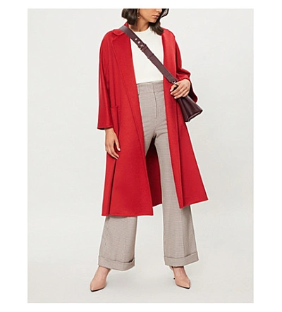 Shop Max Mara Labbro Relaxed-fit Cashmere And Wool-blend Coat In Red