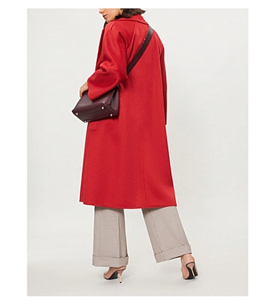 Shop Max Mara Labbro Relaxed-fit Cashmere And Wool-blend Coat In Red