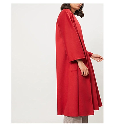 Shop Max Mara Labbro Relaxed-fit Cashmere And Wool-blend Coat In Red
