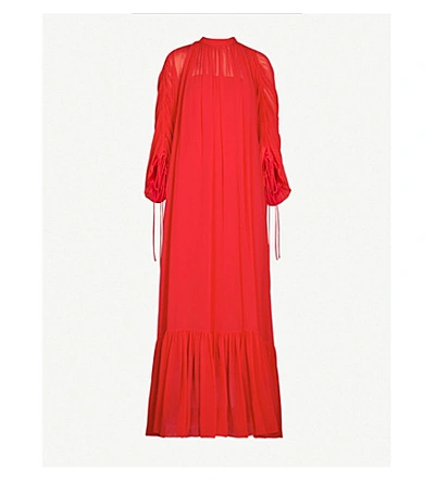 Shop Camilla And Marc Catalina Puffed-sleeve Woven Maxi Dress In Cherry