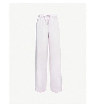 Shop Vince Wide-leg Silk Trousers In Pale Iris